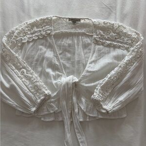 American Eagle Outfitters Ivory Lace Blouse